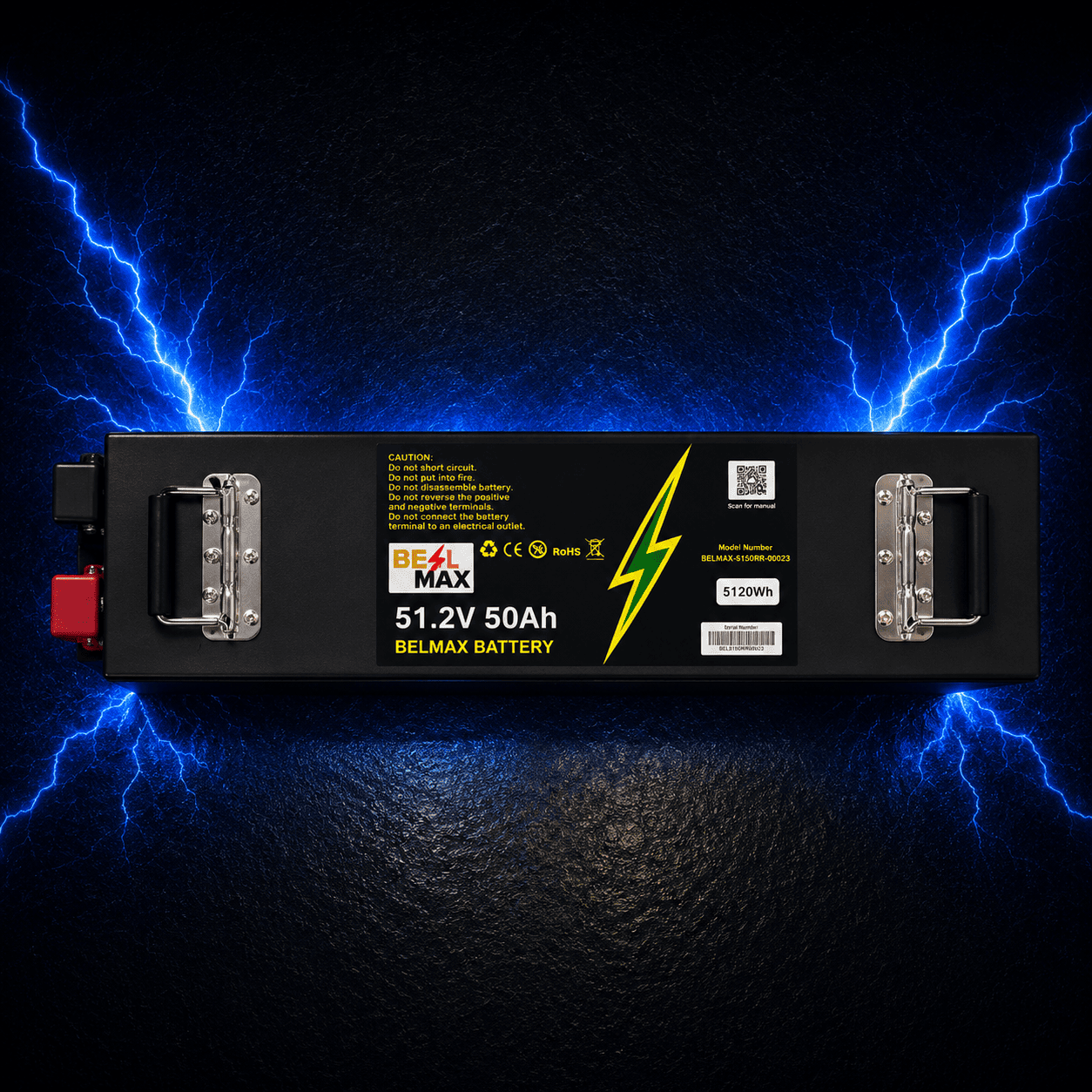 BELMAX 51.2V 50Ah LiFePO4 Battery